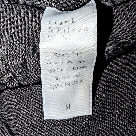 Frank & Eileen | Cotton & Flax Linen “Ireland” Black Long Sleeve Romper | Medium - Picture 10 of 13